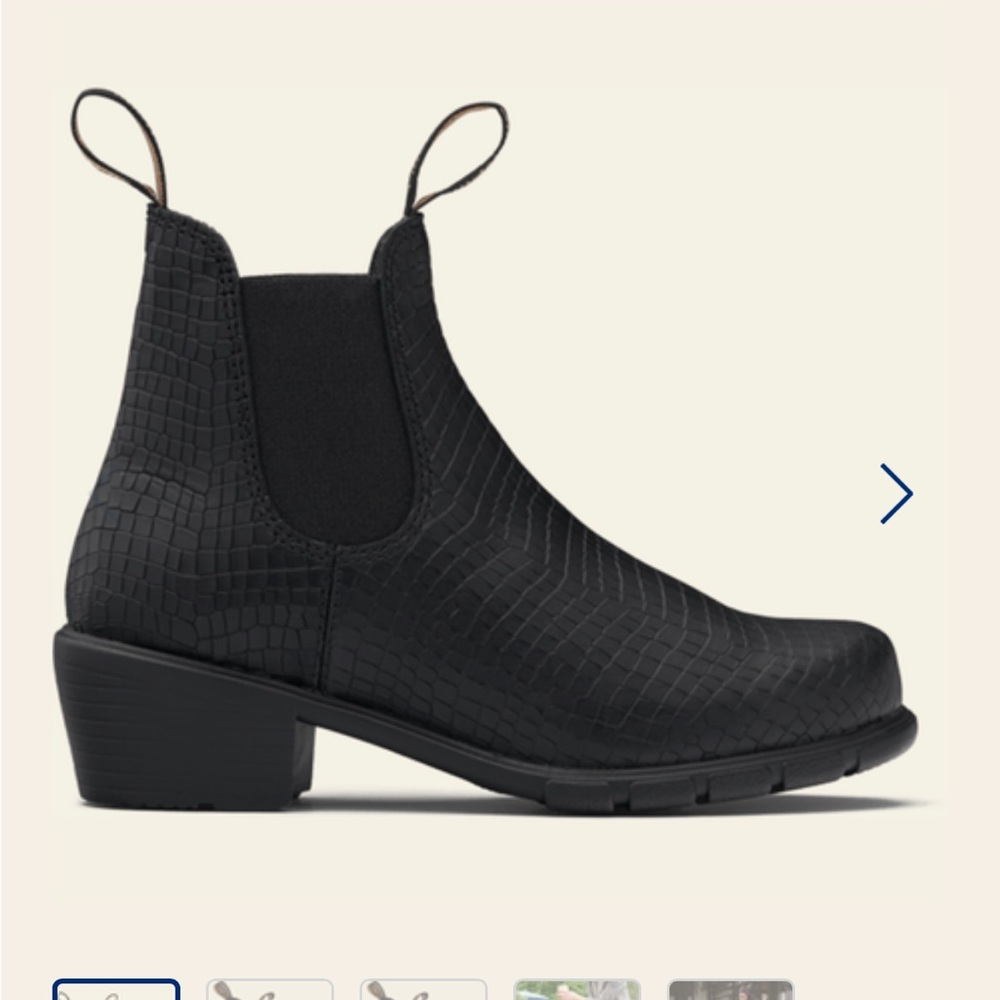 Blundstone Black Textured Ankle Boots